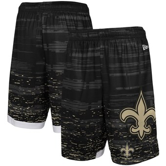 Men's New Orleans Saints New Era Black Training Daze Shorts