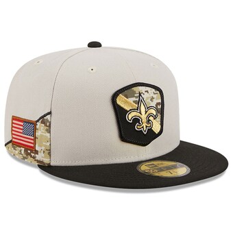 Men's New Orleans Saints  New Era Stone/Black 2023 Salute To Service 59FIFTY Fitted Hat