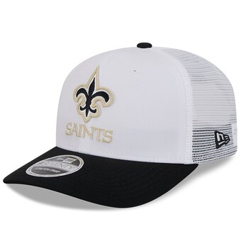 Men's New Era White/Black New Orleans Saints 2024 NFL Training Camp 9SEVENTY Trucker Hat