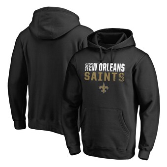 Men's New Orleans Saints NFL Pro Line Black Iconic Collection Fade Out Pullover Hoodie