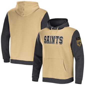 Men's New Orleans Saints NFL x Darius Rucker Collection by Fanatics Gold/Charcoal Colorblock Pullover Hoodie