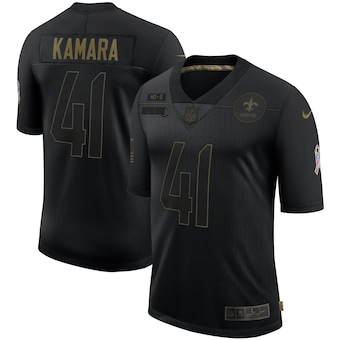 Men's Nike Alvin Kamara Black New Orleans Saints 2020 Salute To Service Limited Jersey