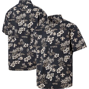 Men's New Orleans Saints Reyn Spooner Black Kekai Button-Up Shirt
