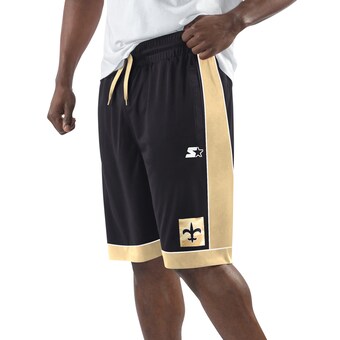 Men's New Orleans Saints Starter Black/Gold Vintage Fan Favorite Shorts