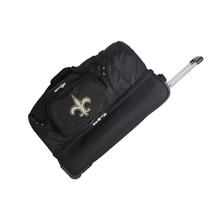 New Orleans Saints MOJO Black 27" 2-Wheel Drop Bottom Rolling Duffel Bag