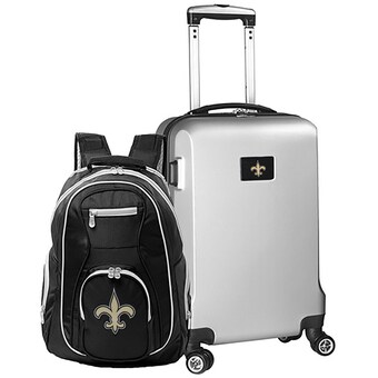 New Orleans Saints MOJO Silver 2-Piece Backpack & Carry-On Set