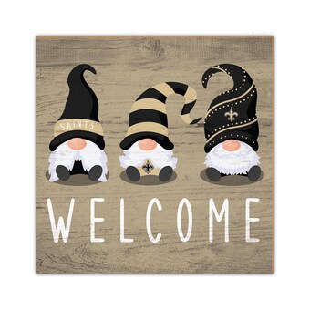 New Orleans Saints 10'' x 10'' Welcome Gnomes Sign