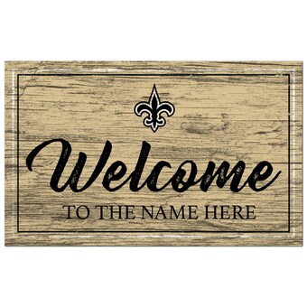 New Orleans Saints 11" x 19" Personalized Team Color Welcome Sign
