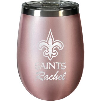 New Orleans Saints 12oz. Personalized Rose Gold Wine Tumbler