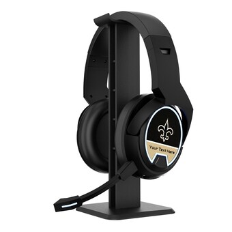 New Orleans Saints Personalized Bluetooth Gaming Headphones & Stand