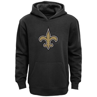 Youth New Orleans Saints Black Primary Logo Team Color Fleece Pullover Hoodie