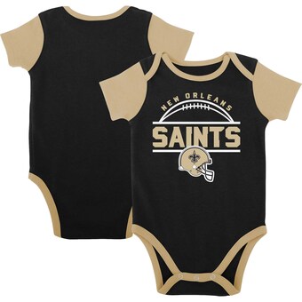 Newborn & Infant New Orleans Saints Black/Gold Home Field Advantage Three-Piece Bodysuit, Bib & Booties Set