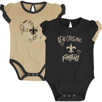 Newborn & Infant New Orleans Saints Black/Vegas Gold Too Much Love Two-Piece Bodysuit Set