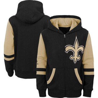 Preschool New Orleans Saints Black Stadium Color Block Full-Zip Hoodie