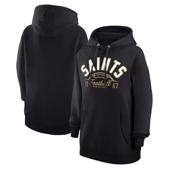 Unisex New Orleans Saints Starter Black Half Ball Team Fleece Pullover Hoodie