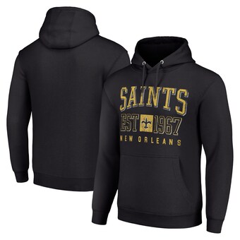 Unisex New Orleans Saints Starter Black Throwback Logo Pullover Hoodie