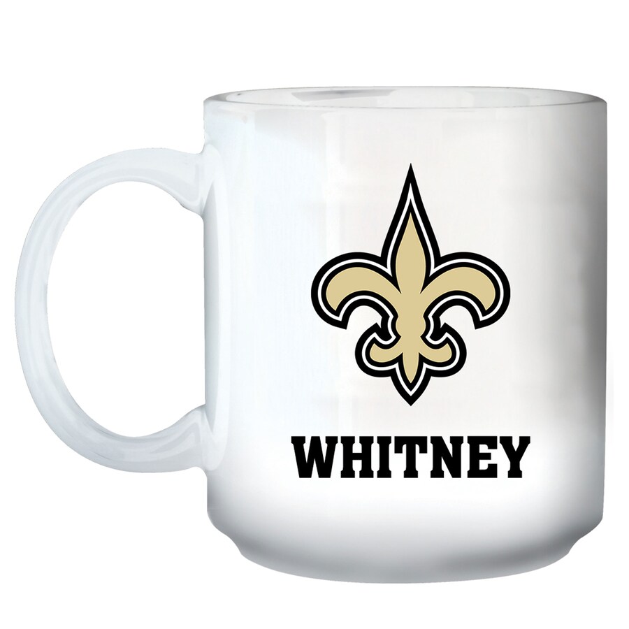 White New Orleans Saints 11oz. Personalized Mug