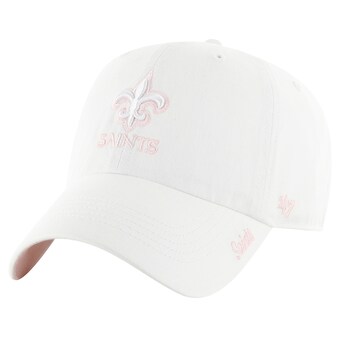 Women's '47 White New Orleans Saints Ballpark Cheer Clean Up Adjustable Hat