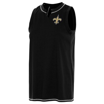 Women's New Orleans Saints Antigua Black Establishment Tank Top