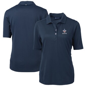 Women's Cutter & Buck Navy New Orleans Saints Virtue Eco Pique Recycled Polo