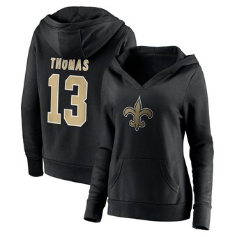 Women's New Orleans Saints Michael Thomas Fanatics Black Player Icon Name & Number Pullover Hoodie