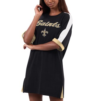 Women's G-III 4Her by Carl Banks Black New Orleans Saints Flag Sneaker Dress