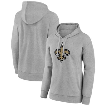 Women's New Orleans Saints Gray Primary Logo Pullover Hoodie