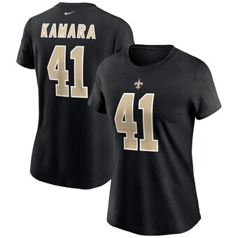 Women's New Orleans Saints Alvin Kamara Nike Black Name & Number T-Shirt