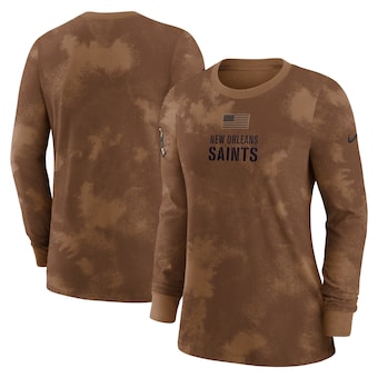 Women's New Orleans Saints  Nike Brown 2023 Salute to Service Long Sleeve T-Shirt