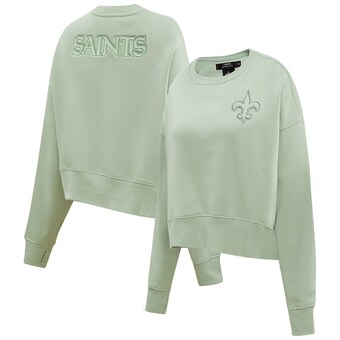 Women's New Orleans Saints  Pro Standard Light Green Neutral Pullover Sweatshirt