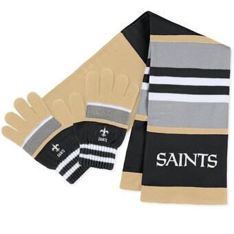 Women's WEAR by Erin Andrews New Orleans Saints Stripe Glove & Scarf Set