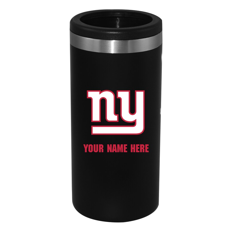 New York Giants Black 12oz. Personalized Slim Can Holder