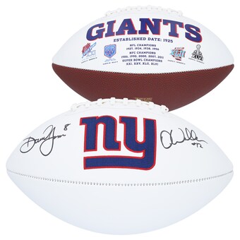 Darren Waller & Daniel Jones New York Giants Dual-Signed Fanatics Authentic White Panel Football