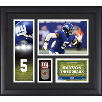 Framed New York Giants Kayvon Thibodeaux Fanatics Authentic 15" x 17" Player Collage with a Piece of Game-Used Ball