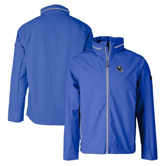 Men's New York Giants  Cutter & Buck Royal Helmet Vapor Water Repellent Stretch Full-Zip Rain Jacket