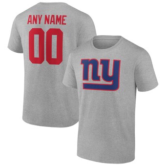 Men's New York Giants Fanatics Heathered Gray Team Authentic Custom T-Shirt