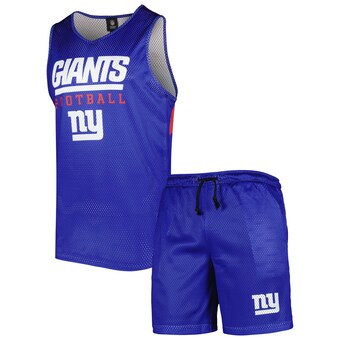 Men's New York Giants FOCO Royal Colorblock Mesh V-Neck & Shorts Set