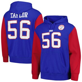 Men's New York Giants Lawrence Taylor Mitchell & Ness Royal Retired Player Name & Number Pullover Hoodie