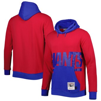 Men's New York Giants Mitchell & Ness Red Big Face 5.0 Pullover Hoodie