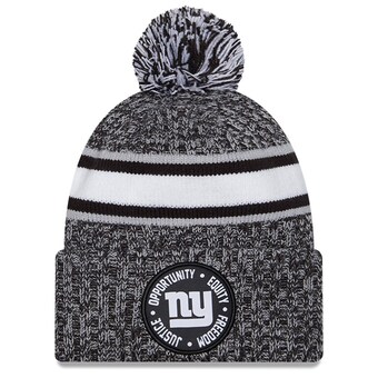 New York Giants New Era 2023 Inspire Change Cuffed Knit Hat With Pom – Heather Black