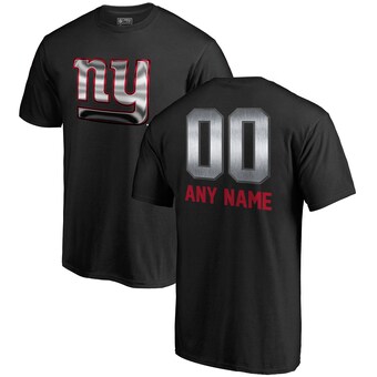 Men's New York Giants NFL Pro Line by Fanatics Black Personalized Midnight Mascot T-Shirt