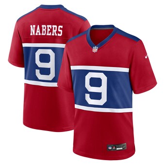 Men's Nike Malik Nabers Century Red New York Giants Alternate Player Game Jersey