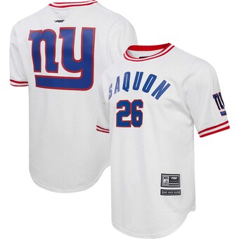 Men's New York Giants Saquon Barkley Pro Standard White Player Name & Number Mesh T-Shirt