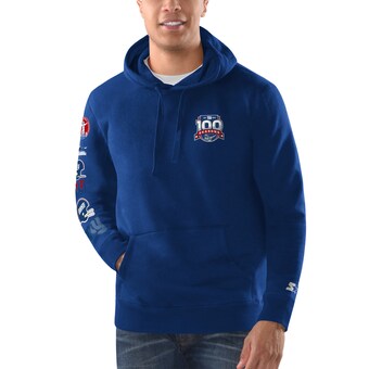 Men's New York Giants Starter Royal 100th Season Pullover Hoodie