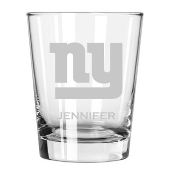 New York Giants 15oz. Personalized Double Old Fashion Etched Glass