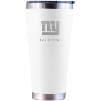 New York Giants Personalized 30oz. Laser Etched White Tumbler