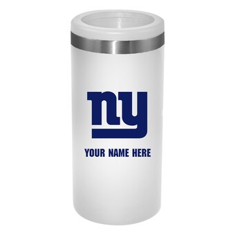 White New York Giants 12oz. Personalized Slim Can Holder