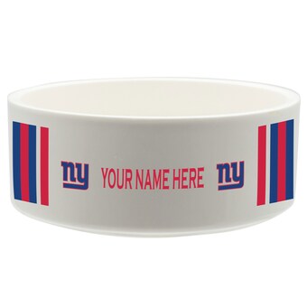 White New York Giants 35oz. Personalized Vertical Stripe Pet Bowl