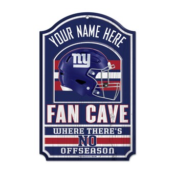 WinCraft New York Giants Personalized 11'' x 17'' Fan Cave Wood Sign