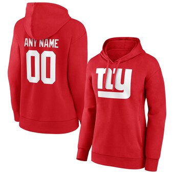 Women's New York Giants Fanatics Red Personalized Team Authentic Pullover Hoodie